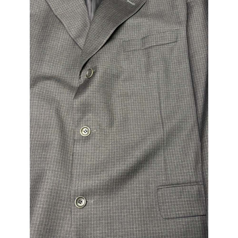 Canali Proposta Mens Charcoal Windowpane Wool Blazer Made in Italy Size 58 L - Picture 2 of 15